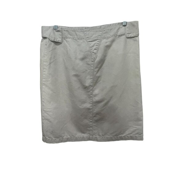 Calvin Klein Jeans Belted Skirt Linen Blend Khaki Utility Pockets Size 8 - Picture 8 of 10